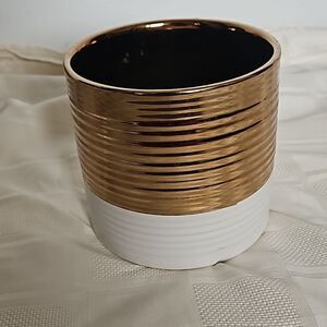 Ceramic Vase Rose Gold/ White 7×7